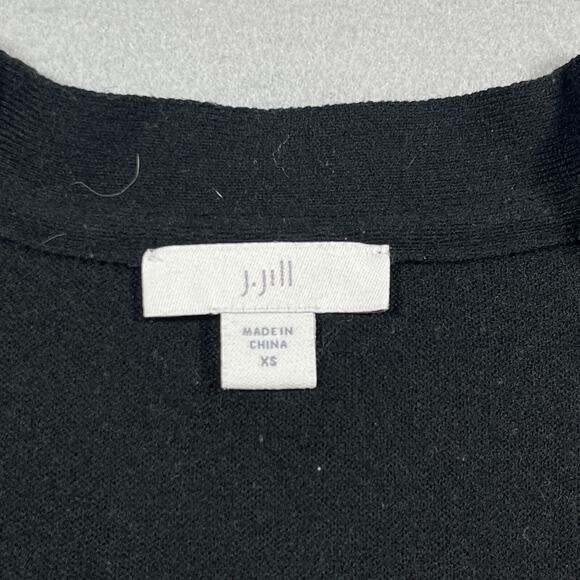 J.Jill Cardigan Women XS Black Wool Blend Long Sleeve 2-Button Front Pockets - Picture 3 of 9